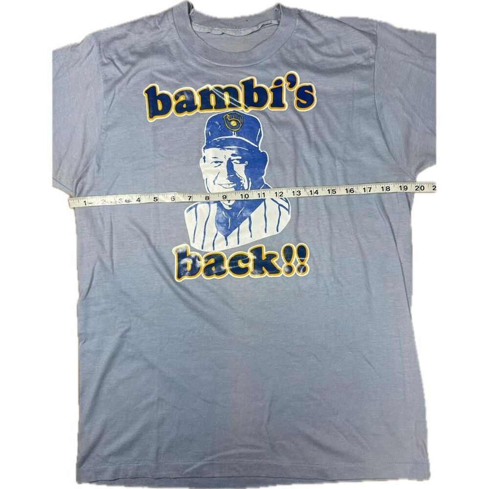 Vintage Single Stitch 70s 80s Bambi's Back! Brewers Baseball Tee - Picture 3 of 8